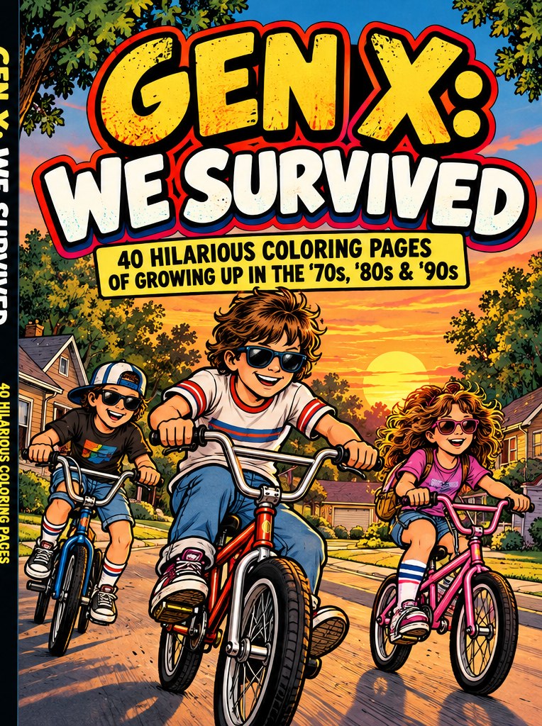 Gen X We Survived coloring book cover